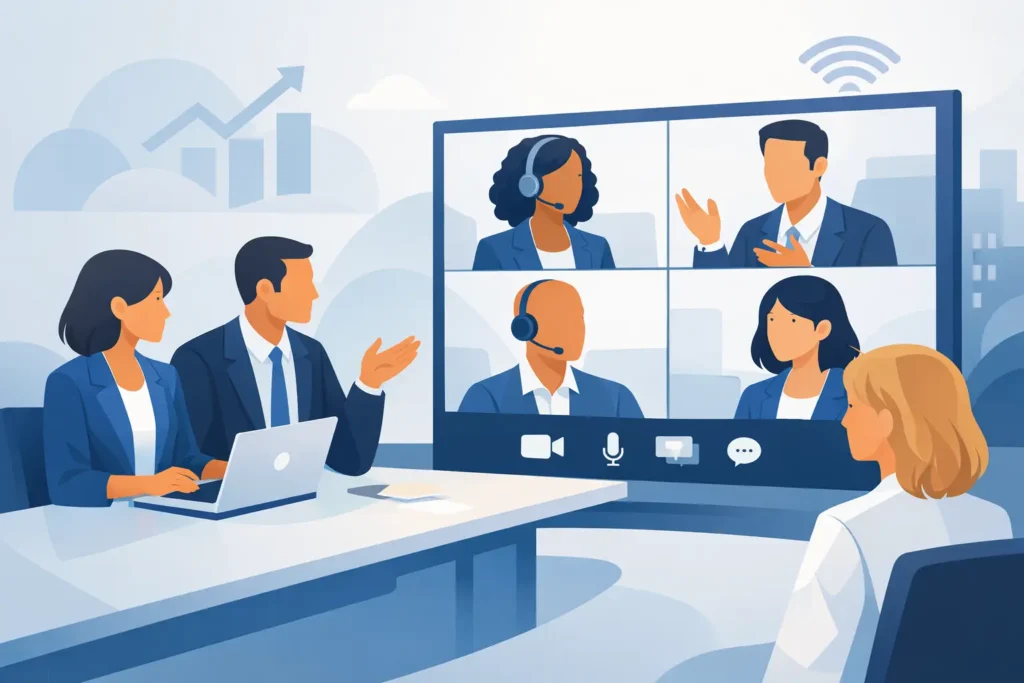 Videoconferencia corporativa integrada na prática
